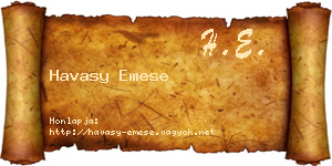 Havasy Emese névjegykártya